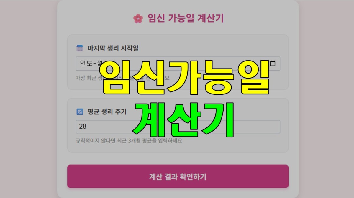 임신 가능일 계산기 | 생리 주기별 배란일 및 가임기 확인법 - 건강 후기 | Health Story